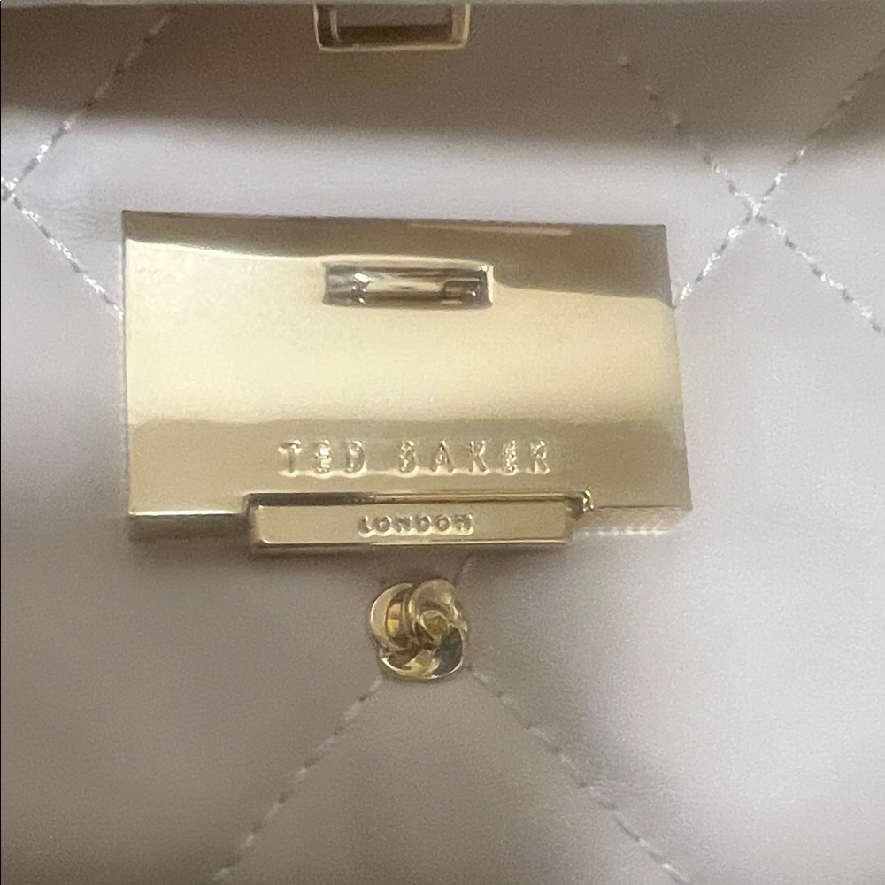 Ted Baker Taupe Quilted Shoulder Bag with Gold Chain